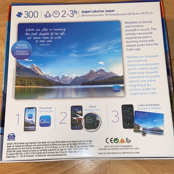 Calm Mindful 300 Piece Puzzle of Jasper Lake Scenery Set NWT. - Picture 3 of 8